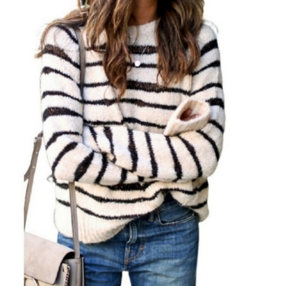 Zebra Print Silver Threaded Sweater